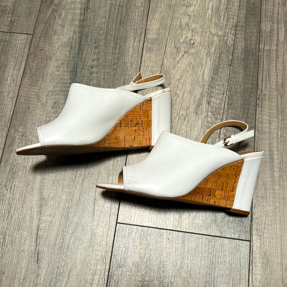 Tahari White Wedge Sandals